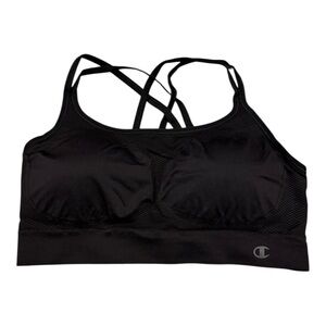 Champion Black Strappy Back Sports Bra Size Large L NEW